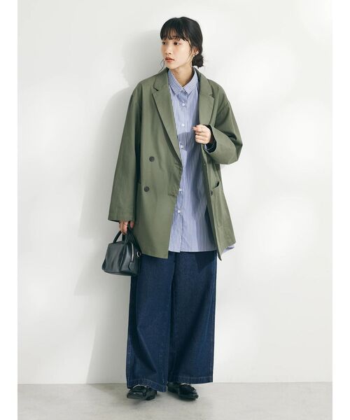 CRAFT STANDARD BOUTIQUE(クラフトスタンダードブティック)の「コットンギャバジンWテーラードジャケット(テーラードジャケット・レディース・ネイビー/ベージュ/カーキ・FREE)」の4枚目の写真