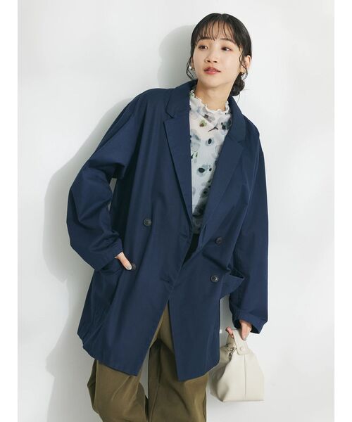 CRAFT STANDARD BOUTIQUE(クラフトスタンダードブティック)の「コットンギャバジンWテーラードジャケット(テーラードジャケット・レディース・ネイビー/ベージュ/カーキ・FREE)」の20枚目の写真