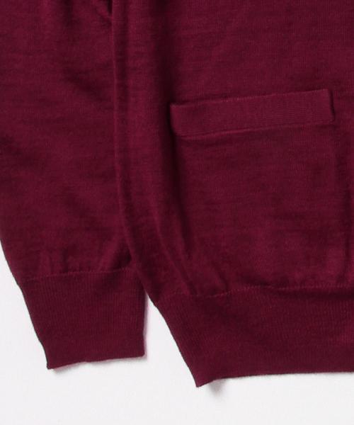 BEAMS(ビームス)の「◆BEAMS / ウール×アクリル Vネック カーディガン/(カーディガン/ボレロ・メンズ・ブラック/ブラウン系その他/ワイン/ネイビー・X-LARGE/SMALL/MEDIUM/LARGE)」の8枚目の写真