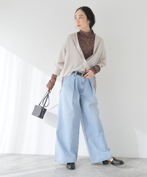 JOURNAL STANDARD（ジャーナルスタンダード）の「メッシュプリントインナー（Tシャツ/カットソー・レディース・ホワイト系その他/ブラウン・FREE）」の4枚目の写真