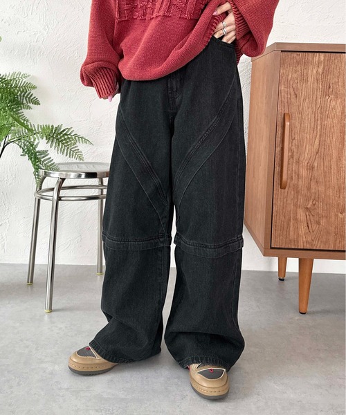 sedacle（セダクル）の「2way切り替えデニムパンツ（デニムパンツ・メンズ・ブルー/ブラック/インディゴブルー/グレー・SMALL/MEDIUM/LARGE）」の2枚目の写真
