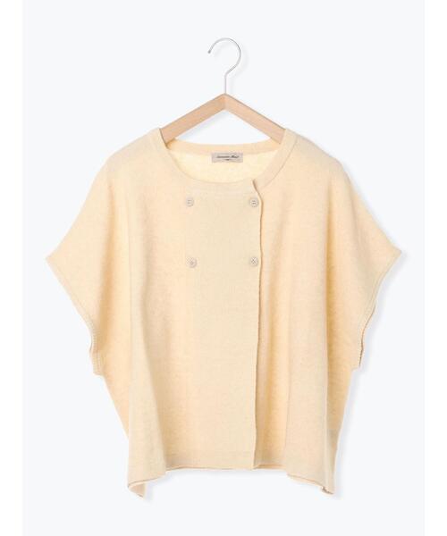 Samansa Mos2（サマンサ モスモス）の「ダブル釦ニットポンチョベスト（ベスト・レディース・キナリ/ブルー/ブラック/ベージュ・F）」の2枚目の写真