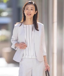 【セットアップ対応・洗える・UVケア・速乾】 OXIJEWELストレッチ ノーカラー ジャケット