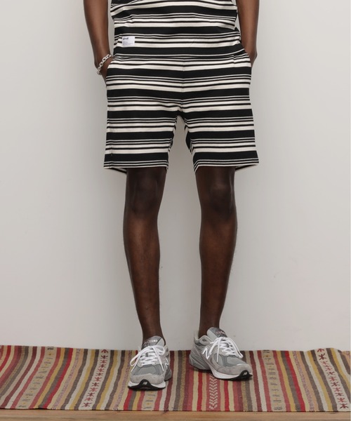 schott(ショット)の「Schott/ショット/HORIZONTAL STRIPES SHORTS/ホリゾンタル ストライプショーツ(デニムパンツ・メンズ・ネイビー/ブラック・M/L/XL)」の2枚目の写真
