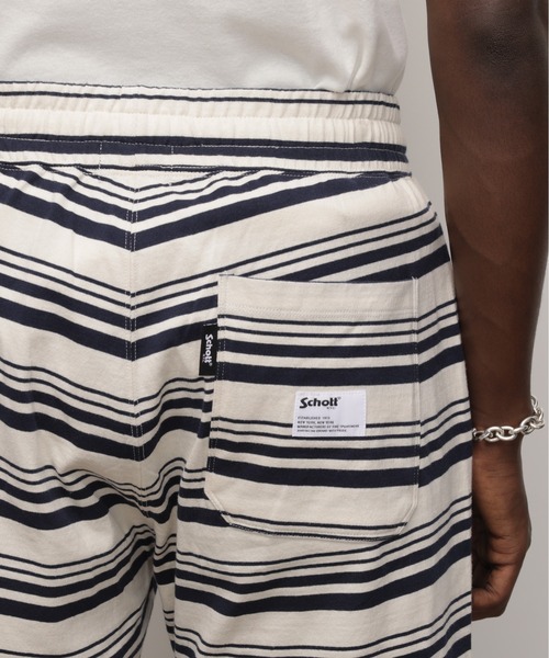 schott(ショット)の「Schott/ショット/HORIZONTAL STRIPES SHORTS/ホリゾンタル ストライプショーツ(デニムパンツ・メンズ・ネイビー/ブラック・M/L/XL)」の8枚目の写真
