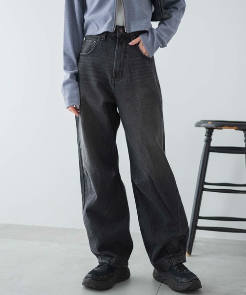 WEGO（ウィゴー）の「WEGO/カーブデニムパンツ（デニムパンツ・レディース・ブラック系1/ホワイト/ライトインディゴブルー・LARGE/MEDIUM/SMALL）」の2枚目の写真