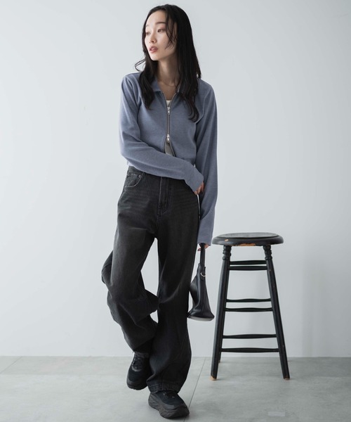 WEGO（ウィゴー）の「WEGO/カーブデニムパンツ（デニムパンツ・レディース・ブラック系1/ホワイト/ライトインディゴブルー・LARGE/MEDIUM/SMALL）」の5枚目の写真