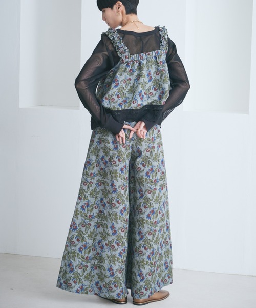 mici フルーツプリントパンツ mici（ミチ）の「(mici)フルーツプリントフレアワイドパンツ（その他