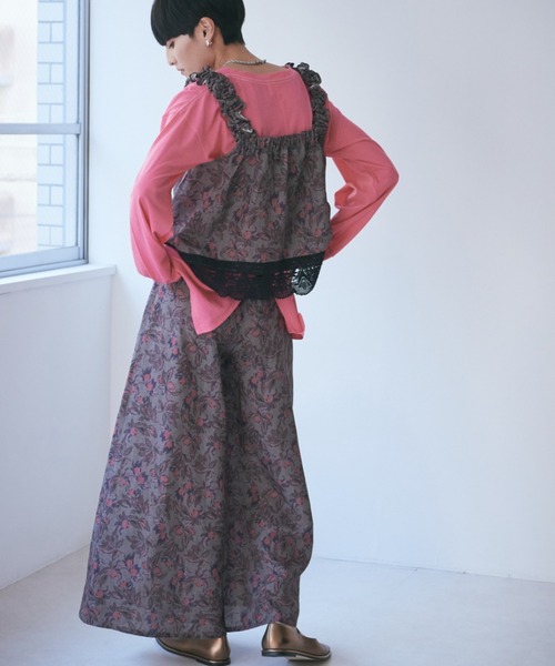 mici フルーツプリントパンツ mici（ミチ）の「(mici)フルーツプリントフレアワイドパンツ