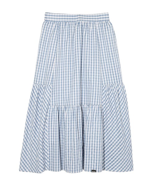 MILKFED.（ミルクフェド）の「GINGHAM TIERED  SKIRT（スカート・レディース・ライトブルー/ブラック/ブラウン・ONE SIZE）」の11枚目の写真