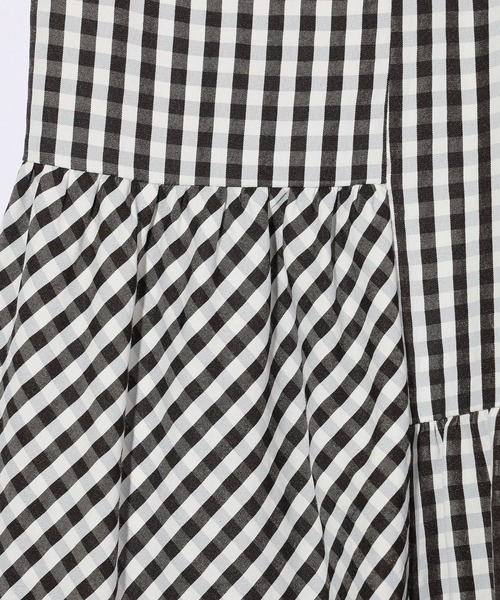 MILKFED.（ミルクフェド）の「GINGHAM TIERED  SKIRT（スカート・レディース・ライトブルー/ブラック/ブラウン・ONE SIZE）」の9枚目の写真