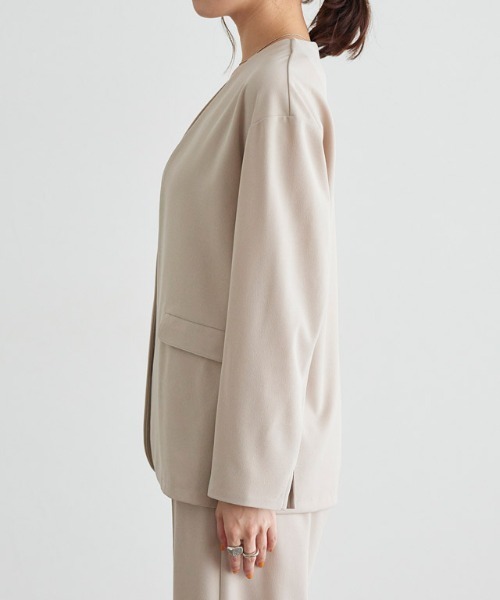 セール】ペアスキンライトジャケット（ノーカラージャケット