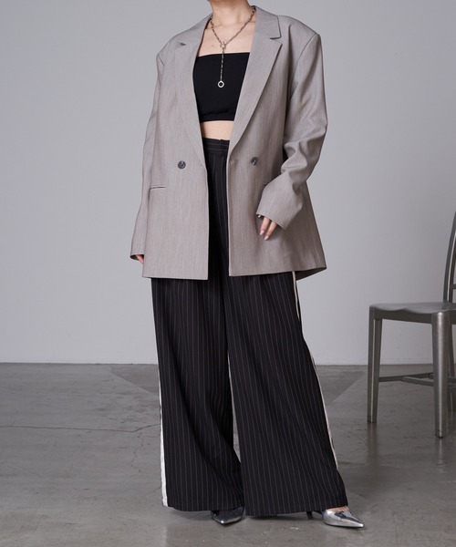 RAY CASSIN(レイカズン)の「袖スリットオーバーサイズジャケット(テーラードジャケット・レディース・アイボリー/ブラック/グレー・FREE)」の19枚目の写真