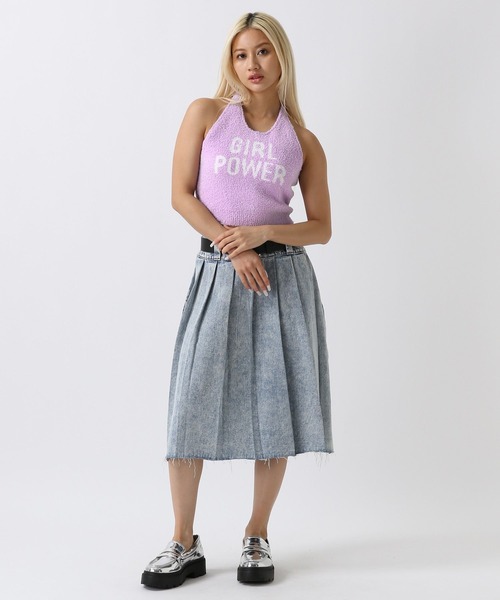 FOREVER 21（フォーエバー トゥエンティーワン）の「【2024SS】デニムプリーツミディスカート（デニムスカート・レディース・ライトブルー/ブラック・SMALL/MEDIUM）」の16枚目の写真