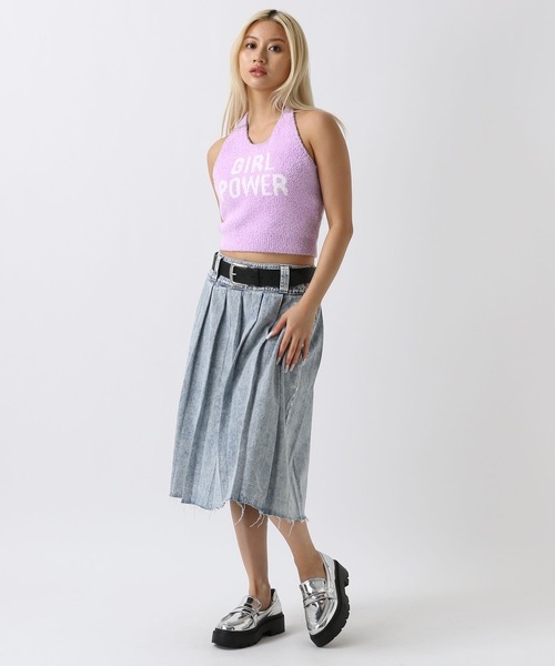 FOREVER 21（フォーエバー トゥエンティーワン）の「【2024SS】デニムプリーツミディスカート（デニムスカート・レディース・ライトブルー/ブラック・SMALL/MEDIUM）」の17枚目の写真