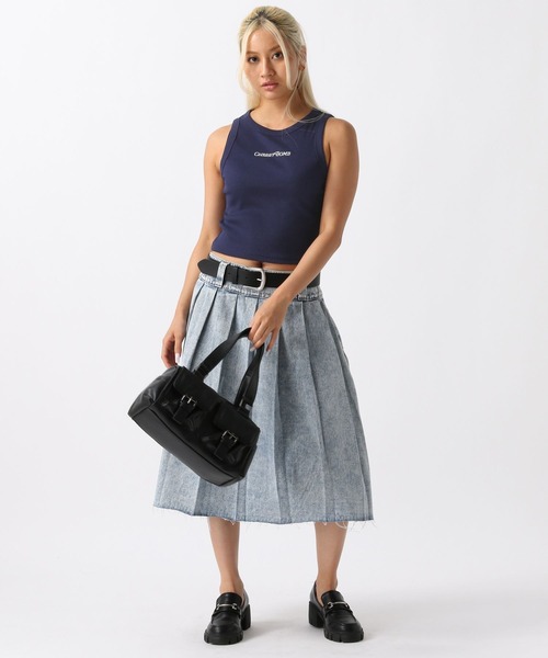 FOREVER 21（フォーエバー トゥエンティーワン）の「【2024SS】デニムプリーツミディスカート（デニムスカート・レディース・ライトブルー/ブラック・SMALL/MEDIUM）」の20枚目の写真