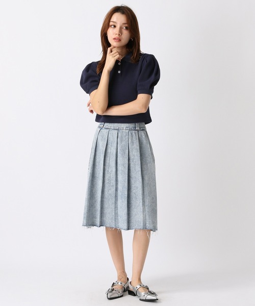 FOREVER 21（フォーエバー トゥエンティーワン）の「【2024SS】デニムプリーツミディスカート（デニムスカート・レディース・ライトブルー/ブラック・SMALL/MEDIUM）」の13枚目の写真