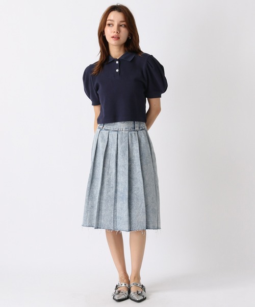 FOREVER 21（フォーエバー トゥエンティーワン）の「【2024SS】デニムプリーツミディスカート（デニムスカート・レディース・ライトブルー/ブラック・SMALL/MEDIUM）」の14枚目の写真