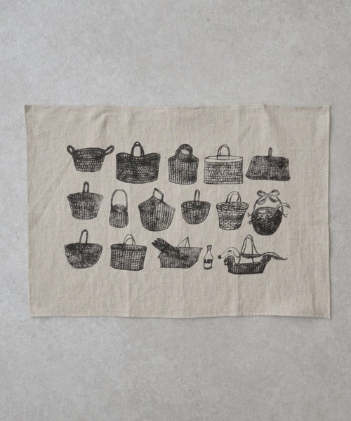 BEARDSLEY（ビアズリー）の「カゴプリントリネンクロス（その他小物・レディース・ホワイト/ベージュ・FREE）」の5枚目の写真