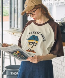 BOYプリント半袖ラグランTシャツ