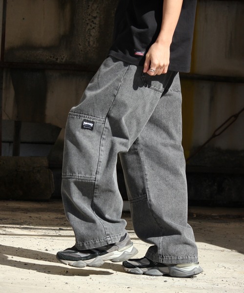 【セール】【THRASHER/スラッシャー】ダブルニースラブデニムイージーパンツ（デニムパンツ）｜THRASHER（スラッシャー）