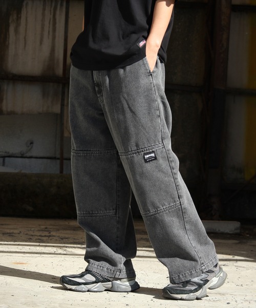 【セール】【THRASHER/スラッシャー】ダブルニースラブデニムイージーパンツ（デニムパンツ）｜THRASHER（スラッシャー）
