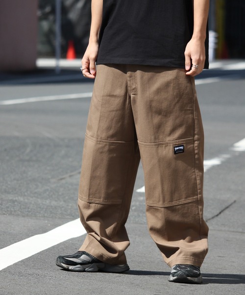【セール】【THRASHER/スラッシャー】ダブルニースラブデニムイージーパンツ（デニムパンツ）｜THRASHER（スラッシャー）