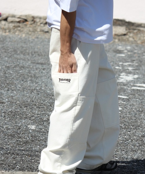 【セール】【THRASHER/スラッシャー】ダブルニースラブデニムイージーパンツ（デニムパンツ）｜THRASHER（スラッシャー）