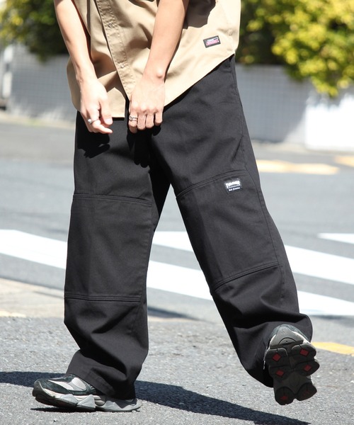 ZIP Select Thrasher デニムパンツ ブラック THRASHER/スラッシャー】ダブルニースラブデニムイージーパンツ