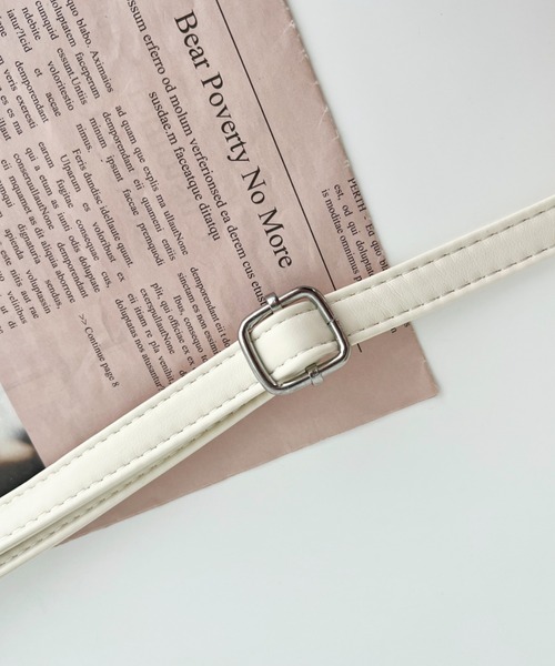 Loueme（ルエム）の「ダブルリボンスクエアショルダーバッグ（ショルダーバッグ・レディース・ブラック/ピンク/ホワイト/シルバー・XS/FREE）」の5枚目の写真