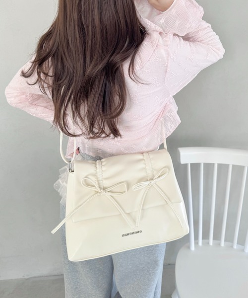 セール】ダブルリボンスクエアショルダーバッグ（ショルダーバッグ