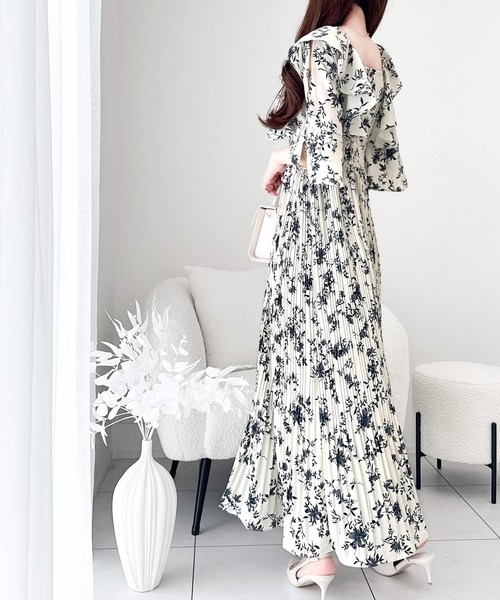 【KAREN MILLEN】花柄 スリット マキシワンピース【送料関税込】 40代ファッション レディース エレガントな花柄マキシワンピース