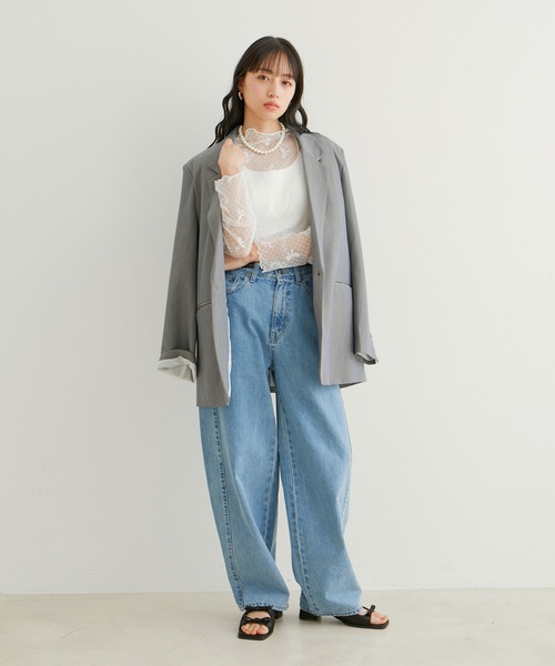 VIS（ビス）の「【WEB/一部店舗限定】リボンモチーフチュールプルオーバー（Tシャツ/カットソー・レディース・ブラック系その他/ホワイト系その他・FREE）」の20枚目の写真