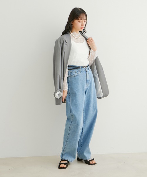 VIS（ビス）の「【WEB/一部店舗限定】リボンモチーフチュールプルオーバー（Tシャツ/カットソー・レディース・ブラック系その他/ホワイト系その他・FREE）」の19枚目の写真