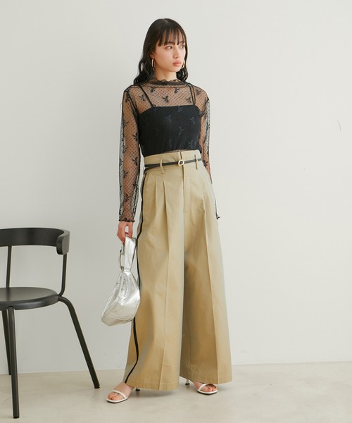 VIS（ビス）の「【WEB/一部店舗限定】リボンモチーフチュールプルオーバー（Tシャツ/カットソー・レディース・ブラック系その他/ホワイト系その他・FREE）」の13枚目の写真