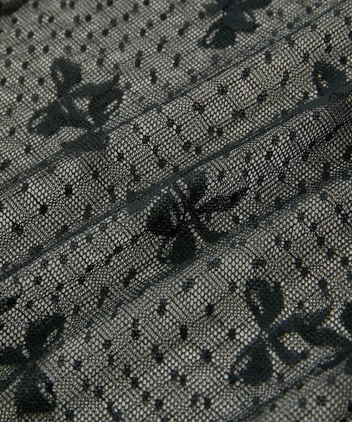 VIS（ビス）の「【WEB/一部店舗限定】リボンモチーフチュールプルオーバー（Tシャツ/カットソー・レディース・ブラック系その他/ホワイト系その他・FREE）」の4枚目の写真