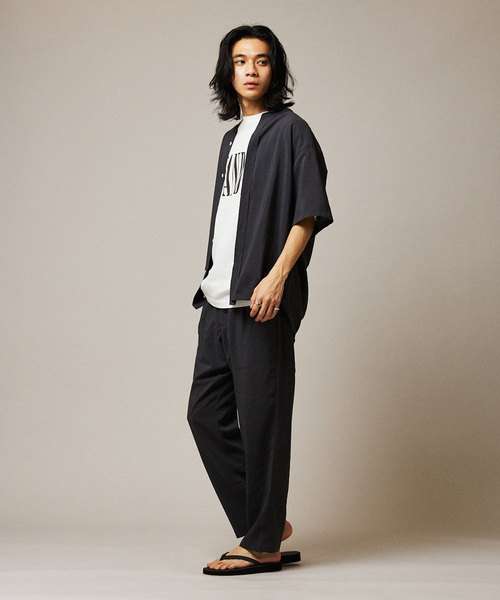 JOURNAL STANDARD（ジャーナルスタンダード）の「”吸水速乾 / 接触冷感” EVALET LIGHT バンドカラー S/S シャツ（シャツ/ブラウス・メンズ・ブラック系その他/アイボリー/ブラウン系その他/コバルトブルー・SMALL/MEDIUM/LARGE）」の9枚目の写真