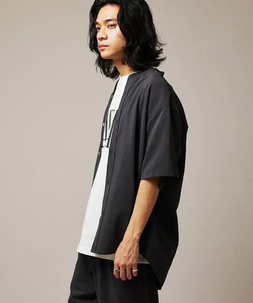 JOURNAL STANDARD（ジャーナルスタンダード）の「”吸水速乾 / 接触冷感” EVALET LIGHT バンドカラー S/S シャツ（シャツ/ブラウス・メンズ・ブラック系その他/アイボリー/ブラウン系その他/コバルトブルー・SMALL/MEDIUM/LARGE）」の14枚目の写真