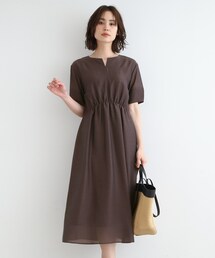 INDIVI | 【洗える／シアー／スタイルアップ】ハイウエストエアリーワンピース(ワンピース)