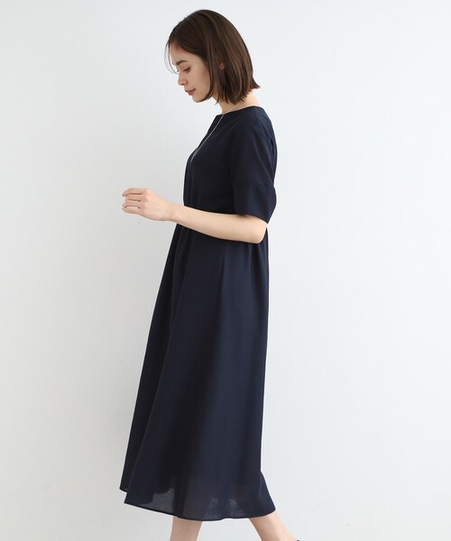 INDIVI（インディヴィ）の「◆【洗える／シアー／スタイルアップ】ハイウエストエアリーワンピース（ワンピース・レディース・ネイビー/ネイビー系3/ブラウン系その他4・40/38/36/15 /13/05/03/19）」の5枚目の写真