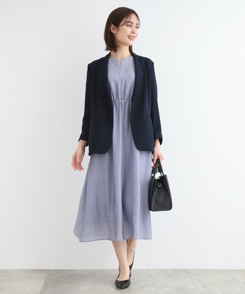 INDIVI（インディヴィ）の「◆【洗える／シアー／スタイルアップ】ハイウエストエアリーワンピース（ワンピース・レディース・ネイビー/ネイビー系3/ブラウン系その他4・40/38/36/15 /13/05/03/19）」の15枚目の写真