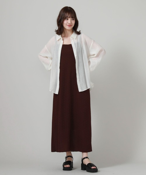 archives（アルシーヴ）の「フリルカットキャミワンピース（ワンピース・レディース・オフホワイト/ブラウン/ブラック/グリーン系その他・MEDIUM）」の4枚目の写真