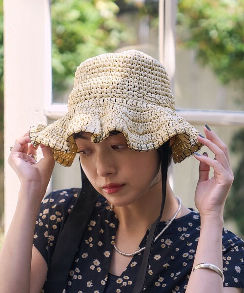 Casselini キャセリーニ リボン付き ストローハット セール】Casselini/キャセリーニ マルチウエイ リボン付き