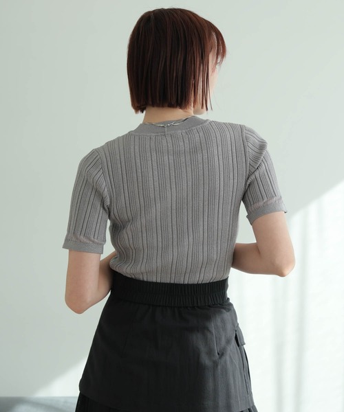 LADYMADE(レディメイド)の「スリットシアーレイヤードラメニット(ニット/セーター・レディース・ラベンダー/ライトグレー/ブラック・FREE)」の7枚目の写真