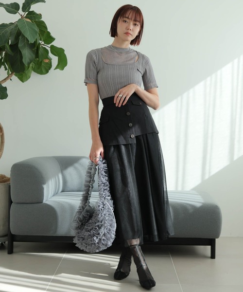 LADYMADE(レディメイド)の「スリットシアーレイヤードラメニット(ニット/セーター・レディース・ラベンダー/ライトグレー/ブラック・FREE)」の9枚目の写真