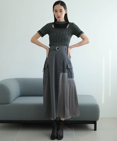 LADYMADE(レディメイド)の「スリットシアーレイヤードラメニット(ニット/セーター・レディース・ラベンダー/ライトグレー/ブラック・FREE)」の15枚目の写真