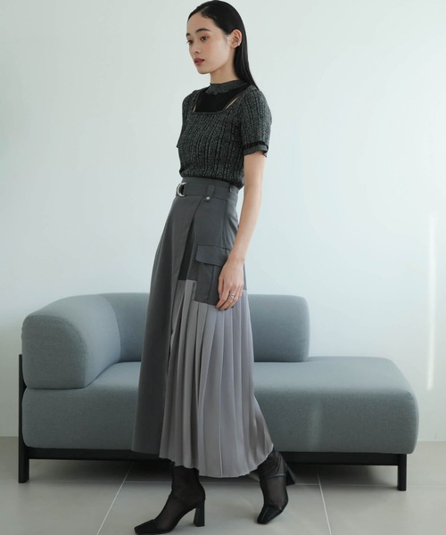 LADYMADE(レディメイド)の「スリットシアーレイヤードラメニット(ニット/セーター・レディース・ラベンダー/ライトグレー/ブラック・FREE)」の16枚目の写真