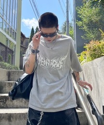 XU | ストリートファッション XU エックスユー VENTIQUE tee オーバーサイズ 半袖T 半袖Tシャツ ロゴTシャツ 半袖トップス ロゴT 韓国ストリート 韓国ファッション(Tシャツ/カットソー)