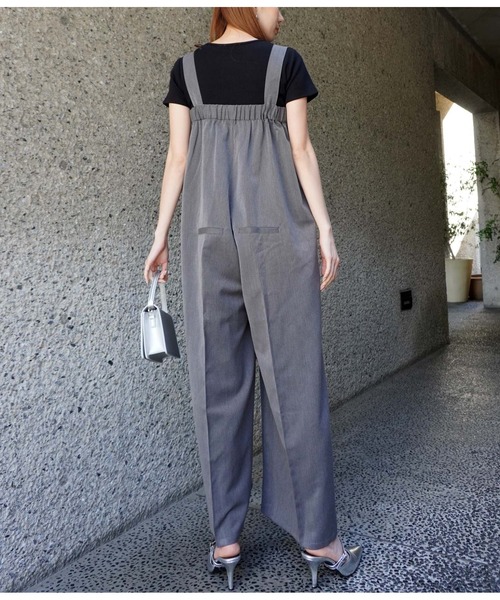 ANAP（アナップ）の「ベルトデザインワイドサロペット（サロペット/オーバーオール・レディース・ダークグレー/アイボリー・FREE）」の12枚目の写真