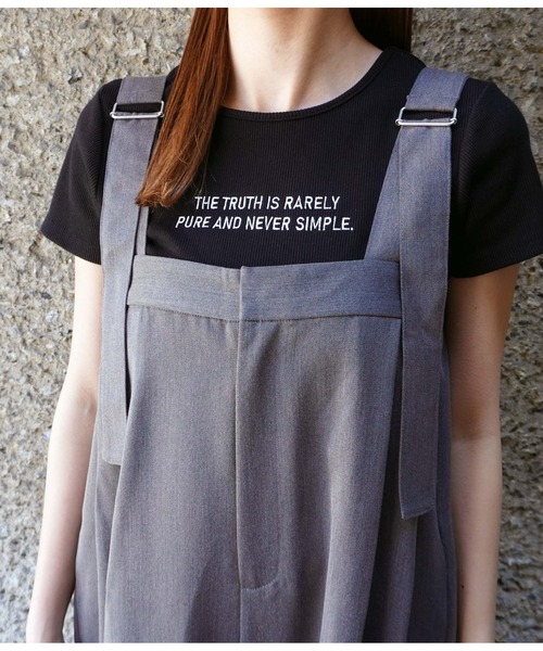 ANAP（アナップ）の「ベルトデザインワイドサロペット（サロペット/オーバーオール・レディース・ダークグレー/アイボリー・FREE）」の15枚目の写真